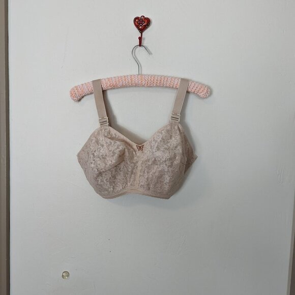 Vintage Bra Pin Up Rockabilly Colesce Couture Lace Wireless Figurette Butterfly - Picture 4 of 12